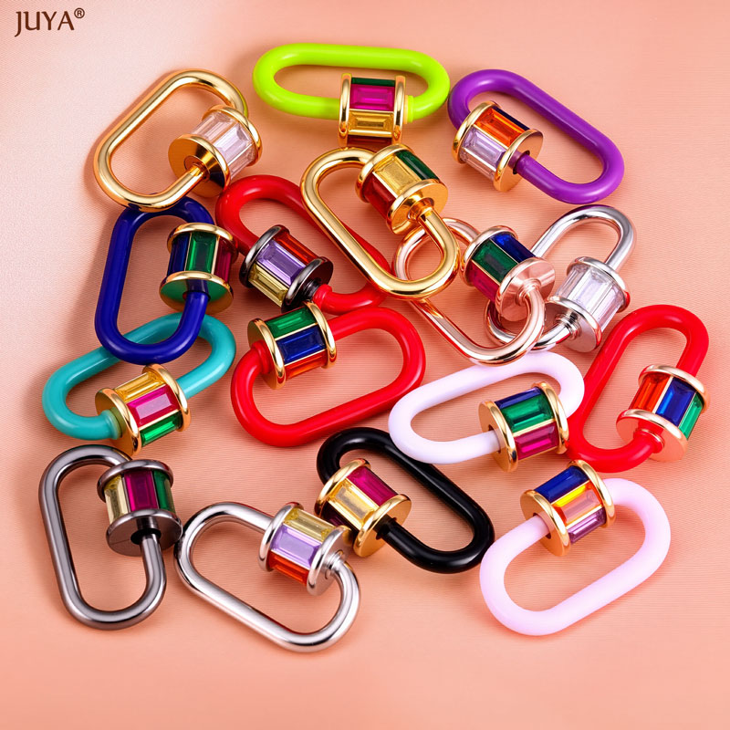 Jewelry Making Material - JUYA 레인보우 크리스탈 에나멜 스크류 카라비너