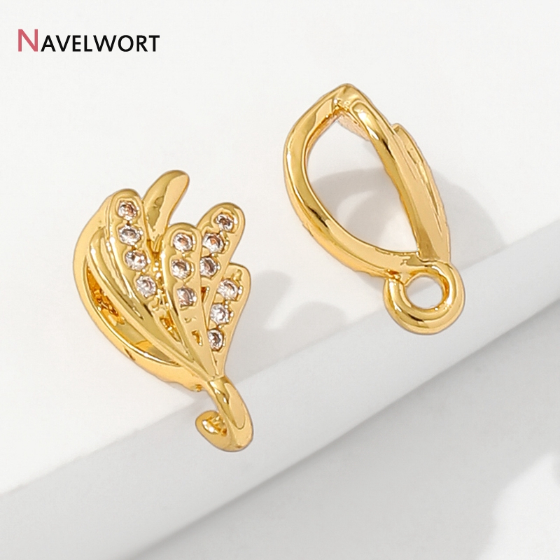 Jewelry Making Material - 18K 금도금 황동 지르콘 펜던트 핀치