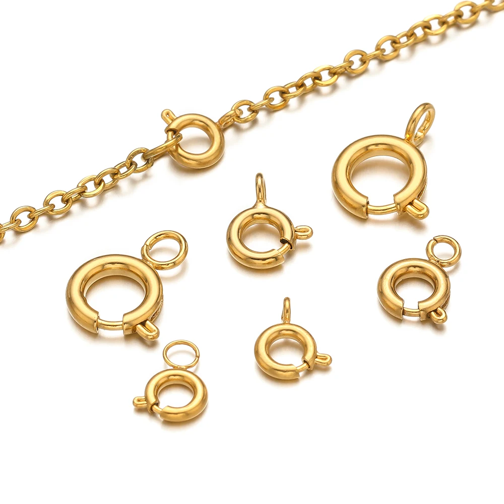 Jewelry Making Material - 10개 스테인리스 스틸 스프링 링 클래스프