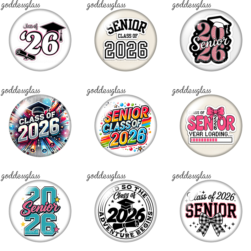 Jewelry Making For Seniors - 졸업식 기념 2026년 졸업생 10개입 12mm/18mm/20mm/25mm