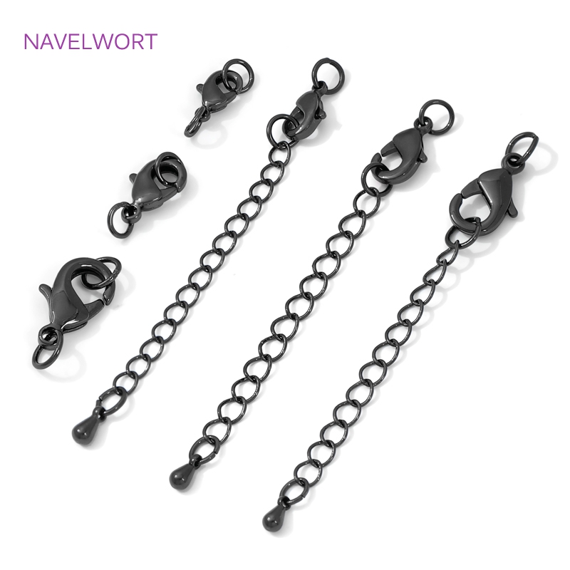 Jewelry Making Material - 블랙 컬러 황동 랍스터 걸쇠 및