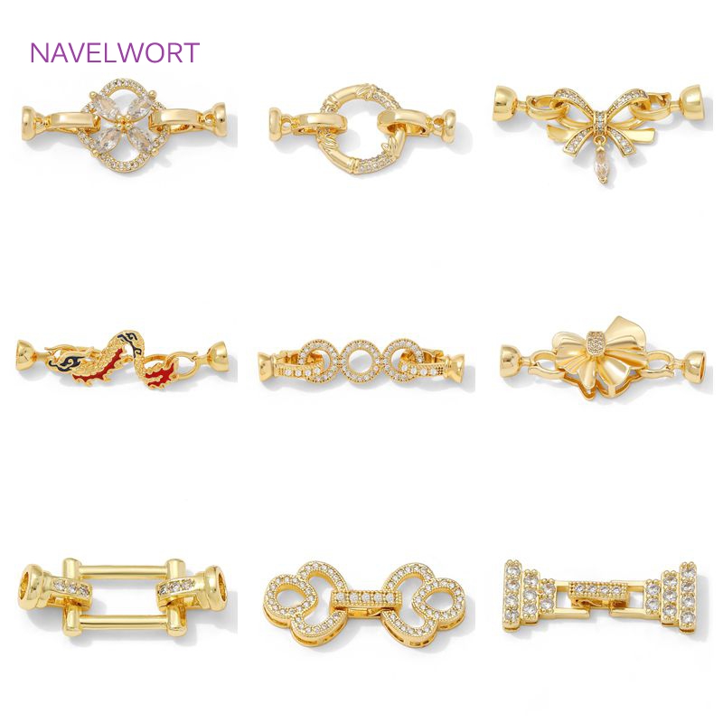 Jewelry Making Metal - 1/2개 14K 금도금 진주 클래스프 잠금장치,