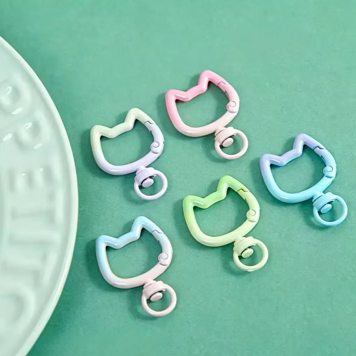 Jewelry Making Material - 5-10PCS 그라디언트 귀여운 고양이 걸쇠 개방형