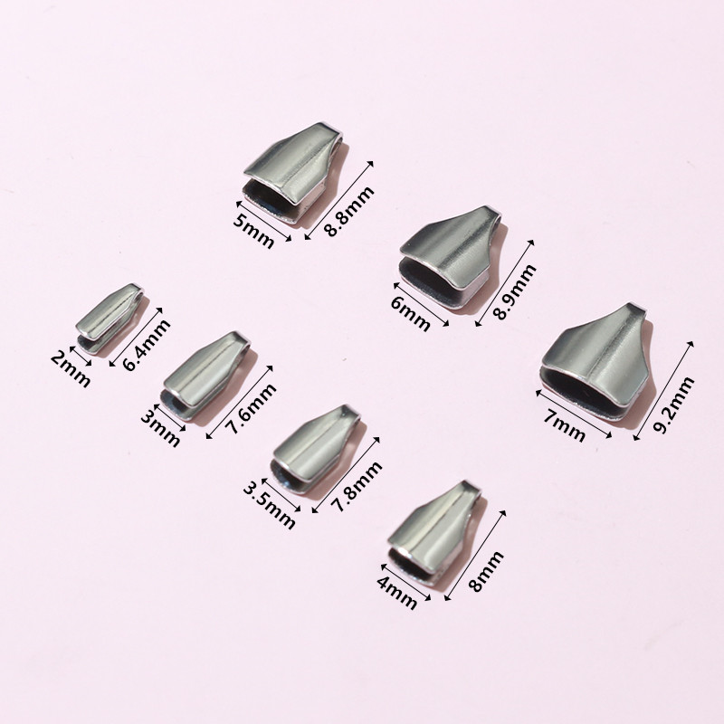 100pcs 스테인레스 스틸 2-7mm 플랫 코드 크림 - Jewelry Making Material 리뷰 및 가격
