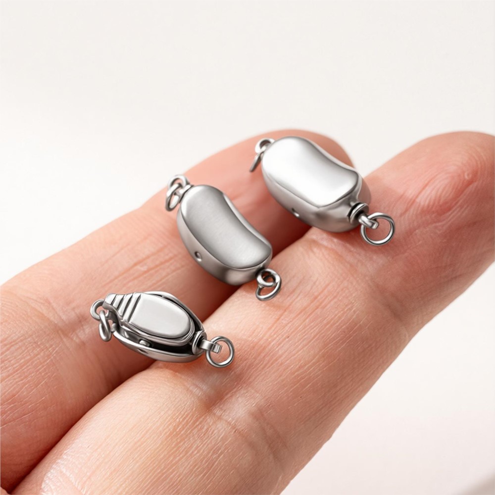 2개 스테인레스 스틸 프레스 버클 엔드 클래스프 슬라이 - Jewelry Making Metal 리뷰 및 가격