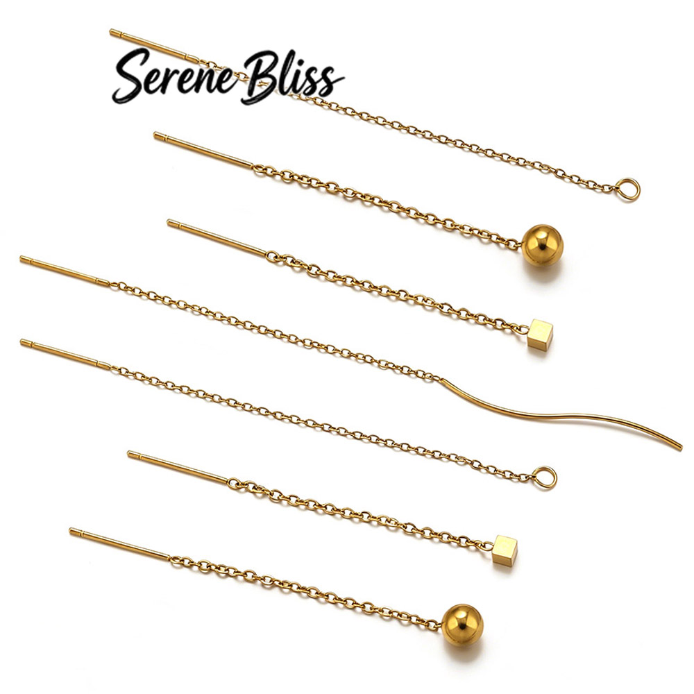 10pcs 스테인레스 스틸 롱 이어 라인 귀걸이 볼 댕 - Jewelry Making Thread 리뷰 및 가격
