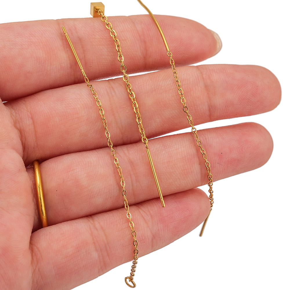 10pcs 스테인레스 스틸 롱 이어 라인 귀걸이 볼 댕 - Jewelry Making Thread 리뷰 및 가격