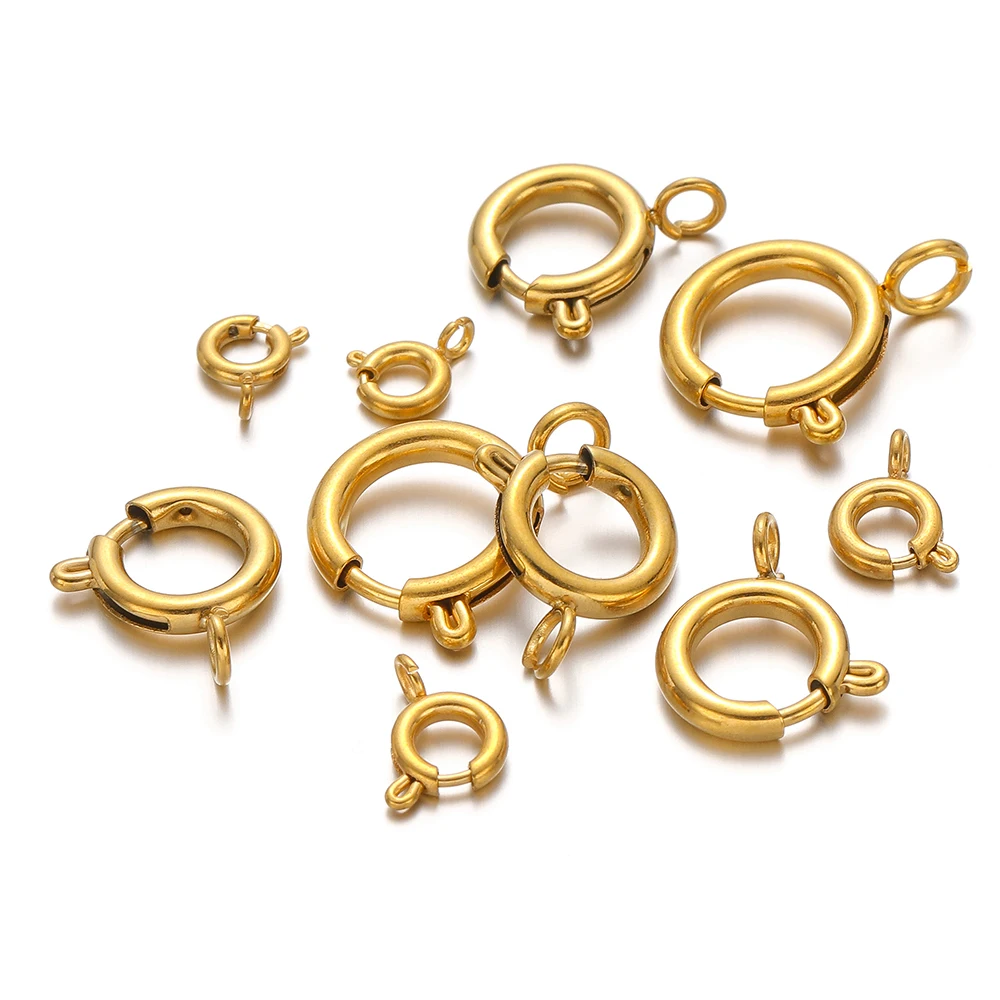 10개 스테인리스 스틸 스프링 링 클래스프 라운드 로브 - Jewelry Making Material 리뷰 및 가격