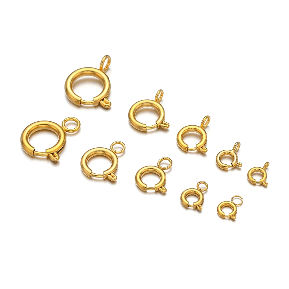 10개 스테인리스 스틸 스프링 링 클래스프 라운드 로브 - Jewelry Making Material 리뷰 및 가격