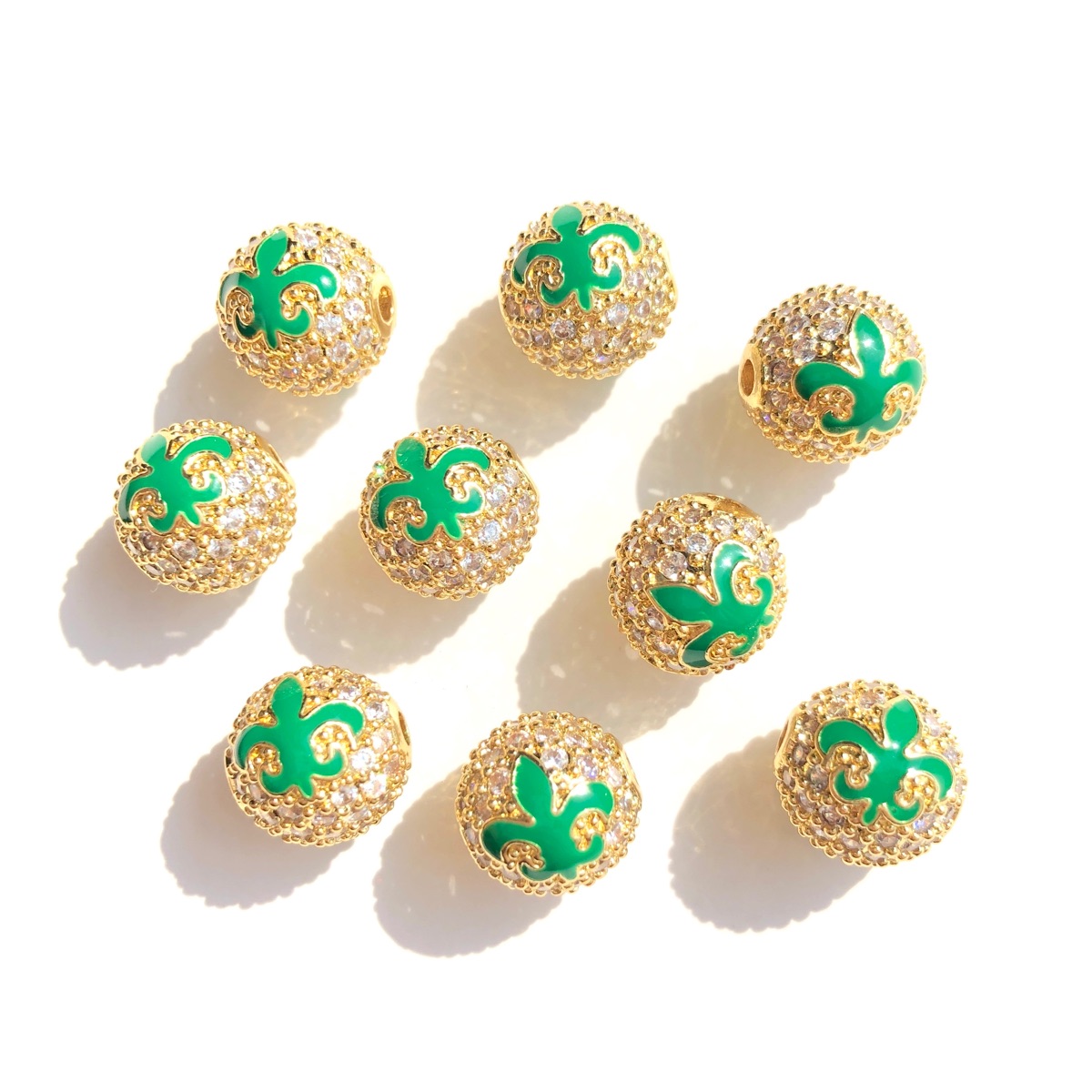 9개입 그린 옐로우 퍼플 뉴올리언스 마디 그라 루즈 볼 - Jewelry Making New Orleans 리뷰 및 가격