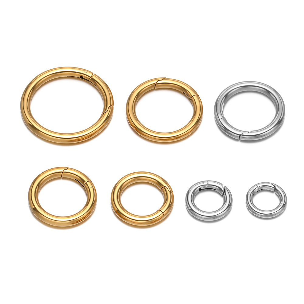 2개/세트 원형 스프링 클립 스테인리스 스틸 금도금 키 - Jewelry Making Material 리뷰 및 가격