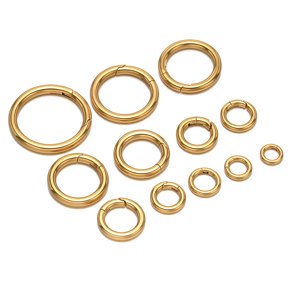 2개/세트 원형 스프링 클립 스테인리스 스틸 금도금 키 - Jewelry Making Material 리뷰 및 가격