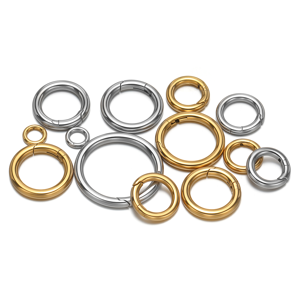 2개/세트 원형 스프링 클립 스테인리스 스틸 금도금 키 - Jewelry Making Material 리뷰 및 가격