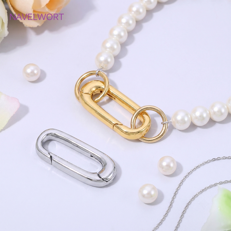 1/2/4개 18K 금도금 타원형 스프링 클래스프, 쥬 - Jewelry Making Metal 리뷰 및 가격