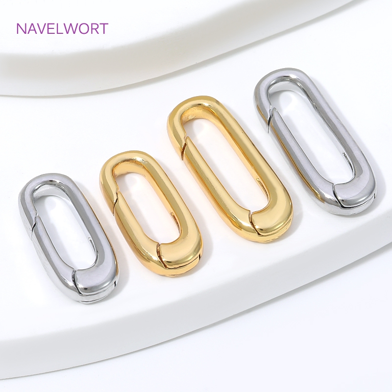 1/2/4개 18K 금도금 타원형 스프링 클래스프, 쥬 - Jewelry Making Metal 리뷰 및 가격