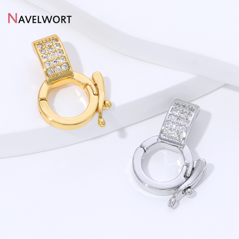 18K 금도금 황동 지르콘 인레이드 펜던트 홀더 커넥터 - Jewelry Making Metal 리뷰 및 가격
