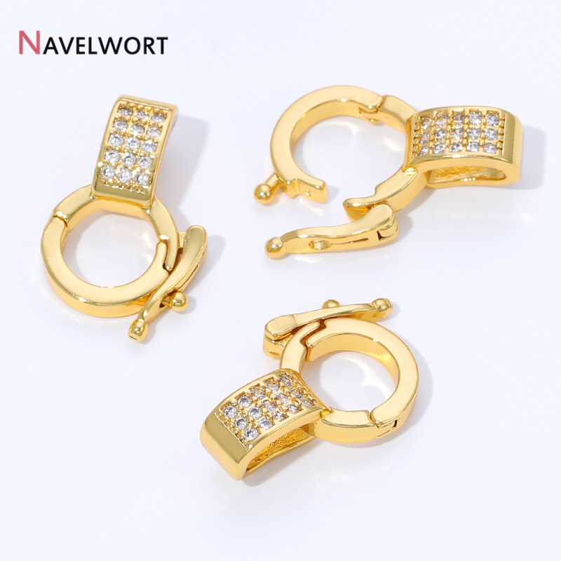 18K 금도금 황동 지르콘 인레이드 펜던트 홀더 커넥터 - Jewelry Making Metal 리뷰 및 가격