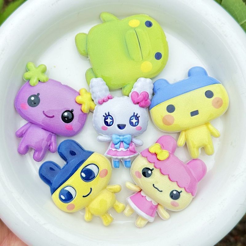 45mm 만화 다마고치 양면 인쇄 속이 빈 구슬, 휴대 - Jewelry Making Material 리뷰 및 가격
