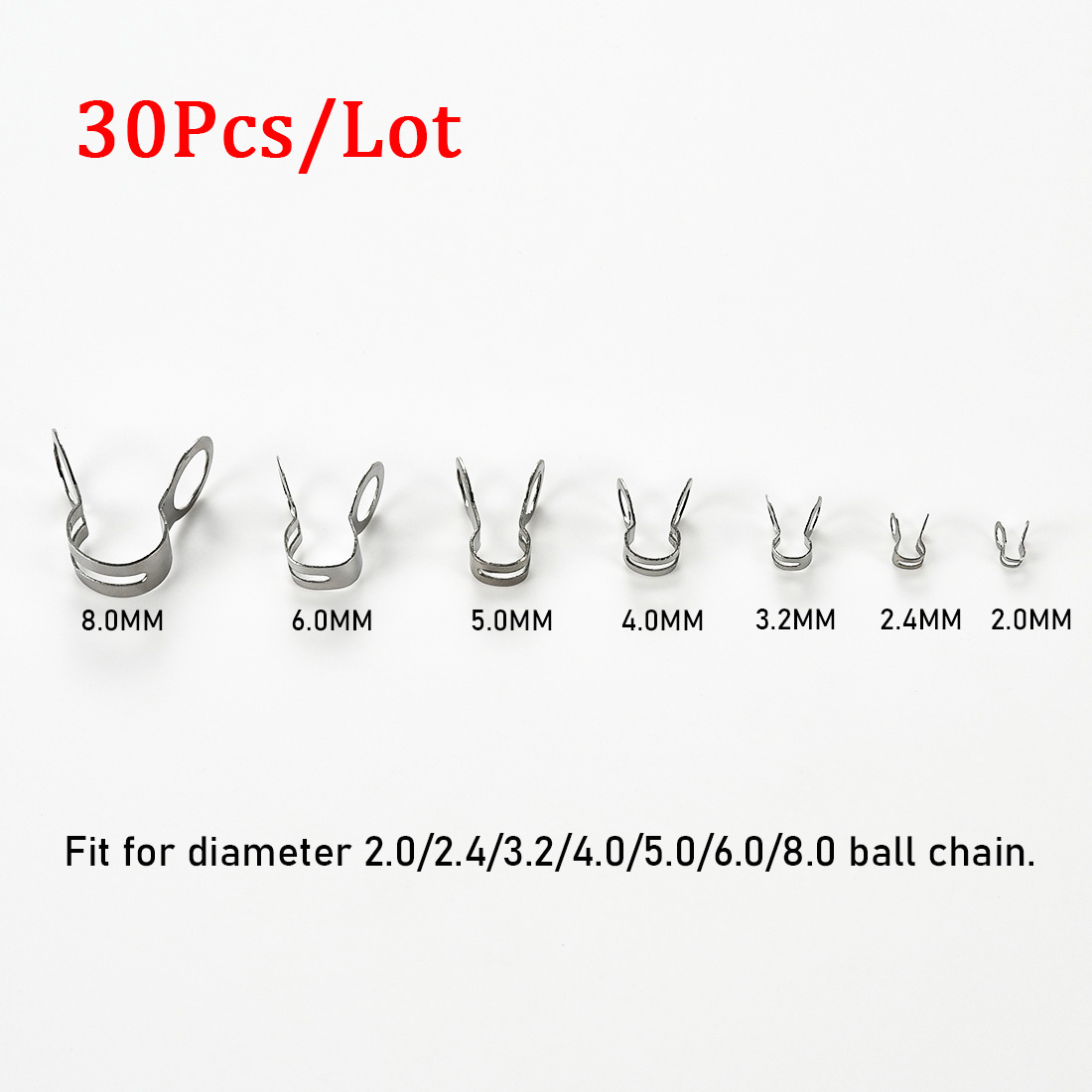 30Pcs 스테인레스 스틸 볼 체인 커넥터 걸쇠 2.0 - Jewelry Making Material 리뷰 및 가격