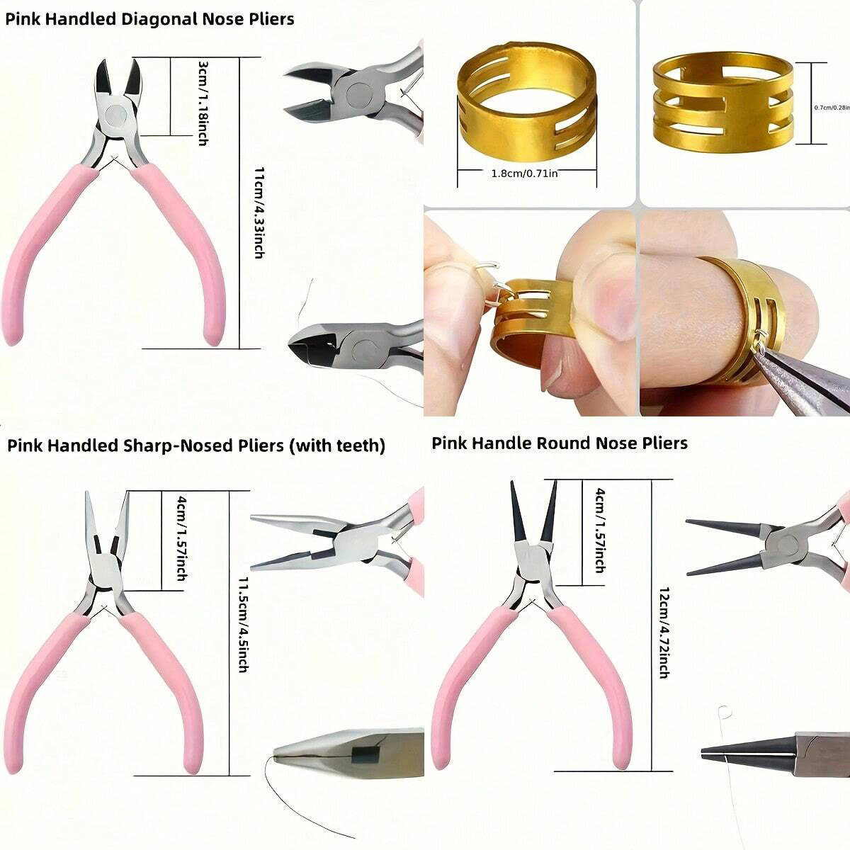 8개/세트, 2개/세트 핑크색 시니어용 보석 제작 도구 - Jewelry Making For Seniors 리뷰 및 가격