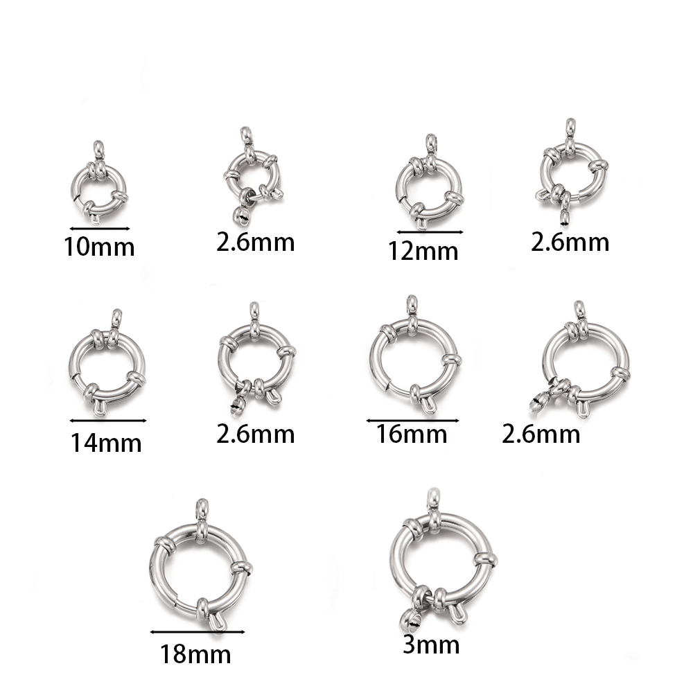 2개 스테인리스 스틸 원형 스프링 클래스프 훅 팔찌 쇄 - Jewelry Making Material 리뷰 및 가격