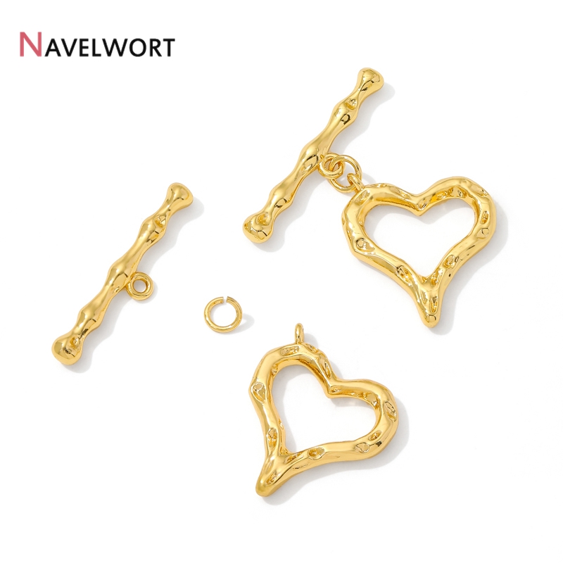 18K 금도금 하트 모양 OT 클래스프 훅 커넥터, D - Jewelry Making Material 리뷰 및 가격